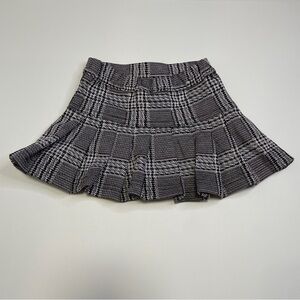 Nicole Miller Pleated Plaid Knit Skirt Gray Black Infant Girl 0-3M Elastic